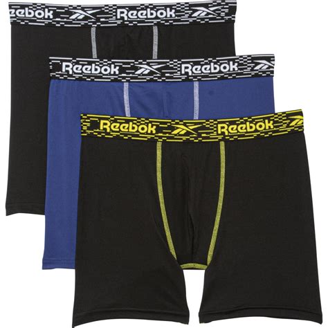 Reebok Stretch Performance Antimicrobial Boxer Briefs 3 Pack Save 50