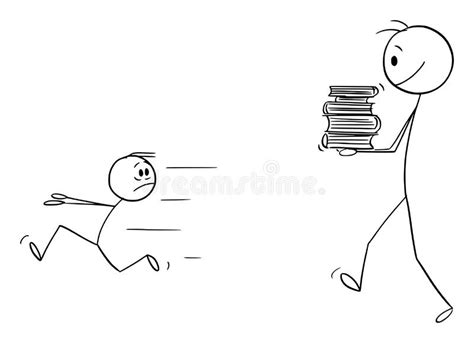 Parent Or Teacher Bringing Books Child Is Running Away Education And
