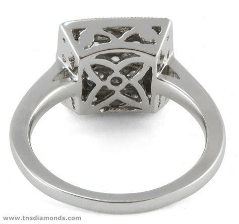 Bespoke cushion diamond engagement ring. Round Cluster Square Halo Diamond Engagement Ring 14k White Gold 1ct SI1 SZ7 | TNS Diamonds ...