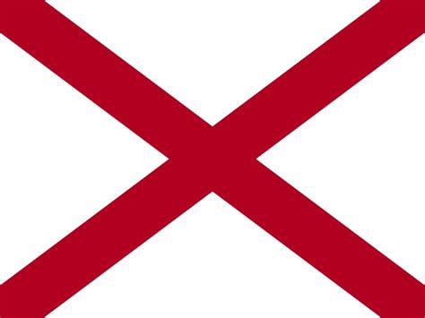 Flagge von alabama ist ein rotes andreaskreuz auf weißem feld. State flag from Alabama | Hering, Wappen