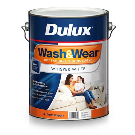 Dulux Washandwear 10l Whisper White Low Sheen Paint Bunnings Warehouse