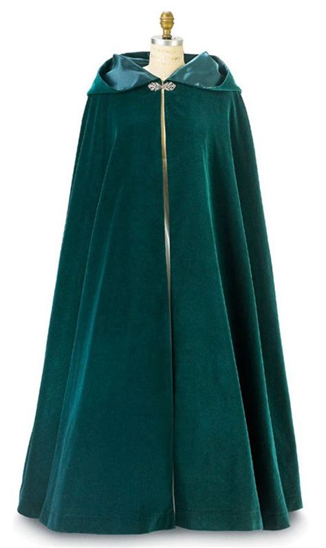 Green Velvet Cloak With Hood Completely Lined In Green Satin Etsy