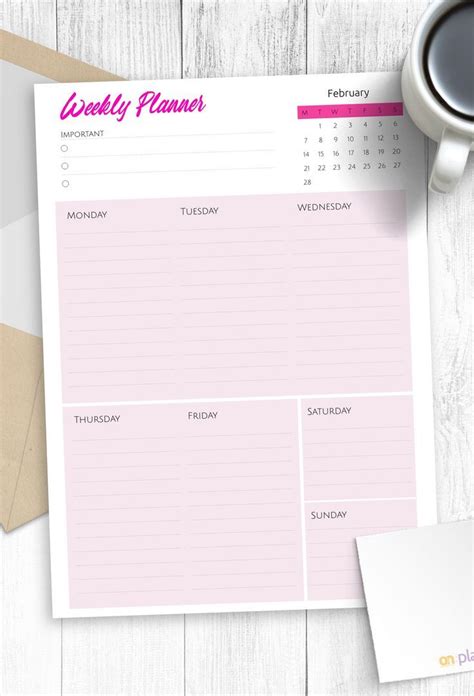 Weekly Planner Template Notes Aesthetic Template Planner Pages Ideas