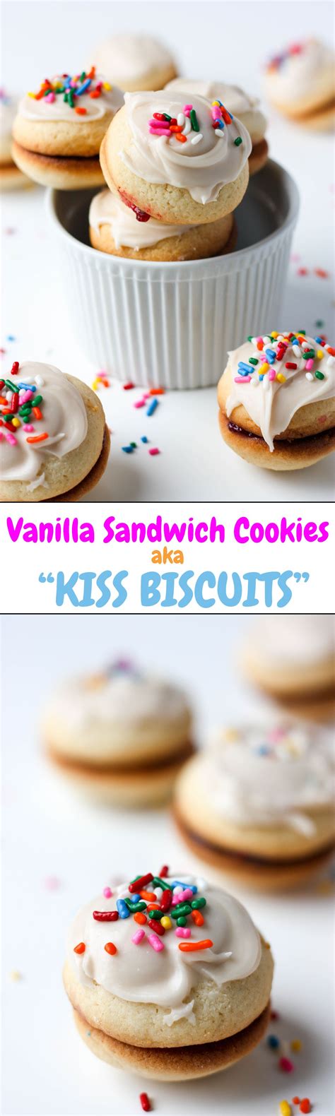 Soft Vanilla Sandwich Cookies Joans Kiss Biscuits The Home Cooks