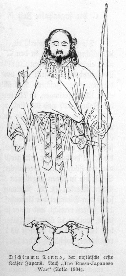 Jimmu Tenno First Emperor Of Japan In Drawing By Mary Evans Picture Library