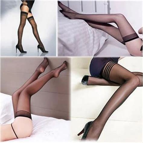 Sexy Womens Black Stockings Sexy Top Stay Up Stocking Long Thigh Knee
