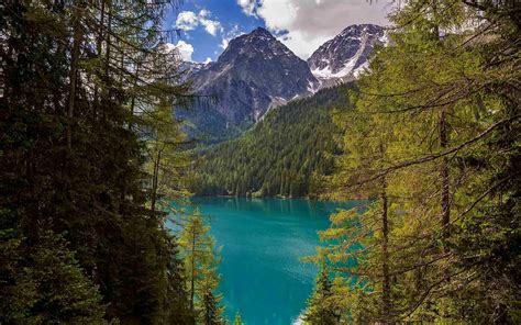 Turquoise Landscape Chapel Lake Forest Water Trees Nature Italy