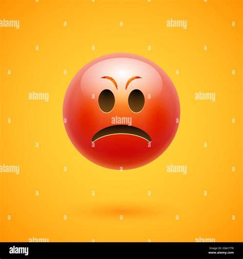Angry Emoticon Emoji Anger Face Angry Emotion Reaction Furious 3d