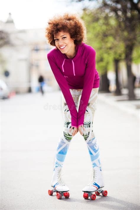 Young Woman Roller Skating Stock Photo Image Of Person 40149558