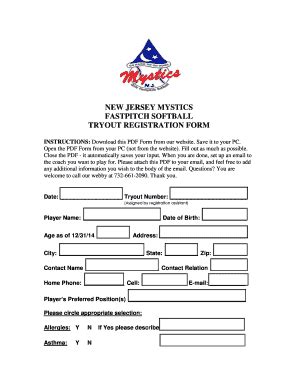 To make sure you get all the tryout 16u sternbeck/cross dc73nova@yahoo.com. Printable Softball Tryout Forms - Fill Online, Printable ...