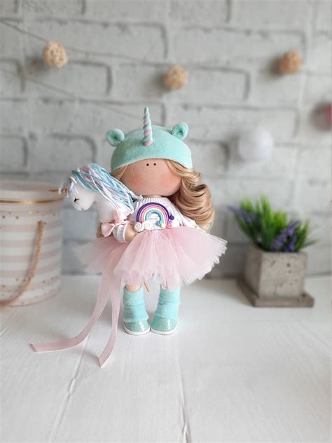 Unicorn Doll Unicorn Toy Unicorn Textile Doll Doll For Decor Etsy