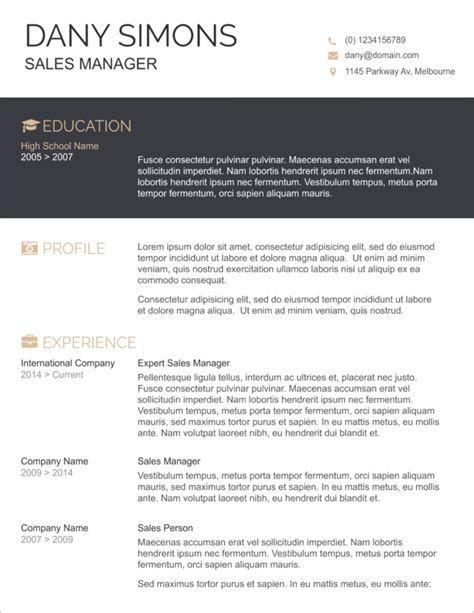 This section can be a paragraph or a. 45 Free Modern Resume / CV Templates - Minimalist, Simple ...