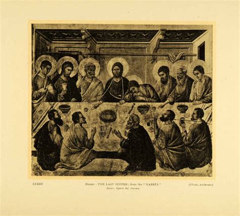1931 Collotype Duccio Buoninsegna Last Supper Maesta Disciples Apostle