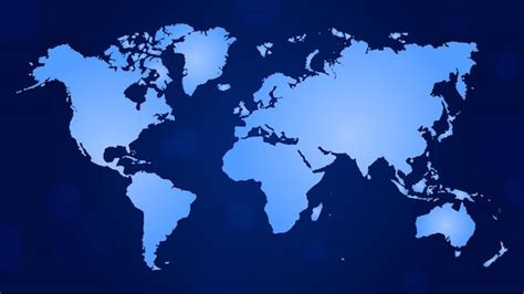 Premium Vector Flat World Map Gradient Blue Color