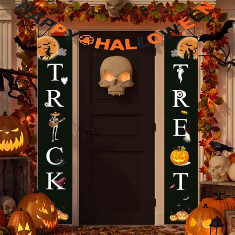 Halloween Decorations Outdoor Trick Or Treat Halloween Porch Signs