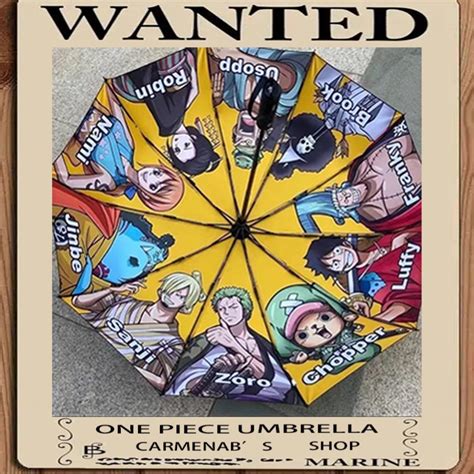 One Piece Anime Cartoon Sun Umbrella Automatic Folding Uv Umbrellas Luffy Zoro 3 Folds 10