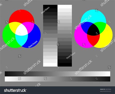 Monitor Calibration Color Test Chart With Rgb Cmyk 16 Step Grayscale