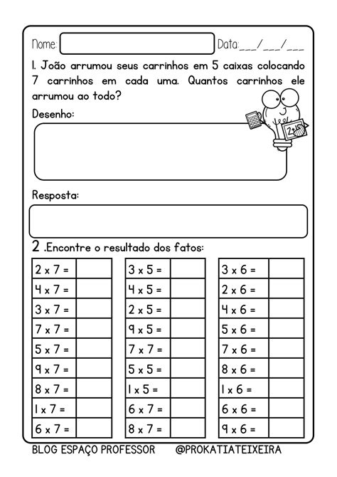 Atividades De Multiplicação Em Pdf Números 5 6 E 7 Periodic Table Bbb