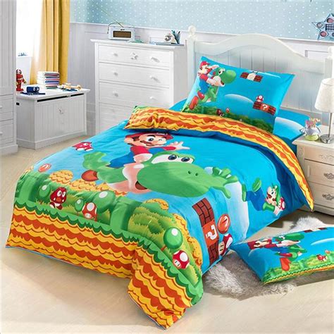 Bed sheets are often custom made to fit this. Japanese Kids Character Super Mario Bedding Set Pure ...