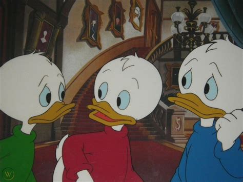 Disney Ducktales Great Large Huey Dewey And Louie Animation Cel