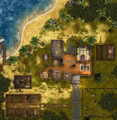 Beach House X Dndmaps Village Map Beach Village Fantasy City Fantasy Map Floorplan
