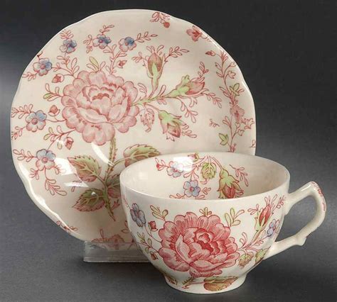 Johnson Brothers Rose Chintz Pink Made In England Cup And Saucer