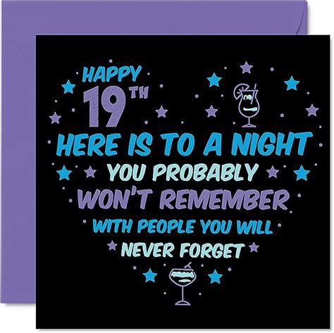 Funny 19th Birthday Card For Men Women Wont Remember Happy
