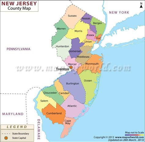 New Jersey County Map County Map Map New Jersey