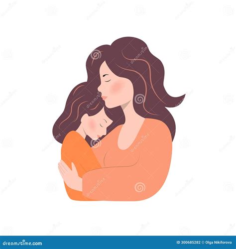 Vector Illustration Of Mother Hugging Daughter Happy Mother S Day