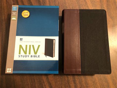 Personalized Niv Study Bible Black Brown Leathersoft Custom