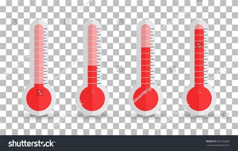 Thermometers Icon Different Levels Flat Vector Stock Vector Royalty