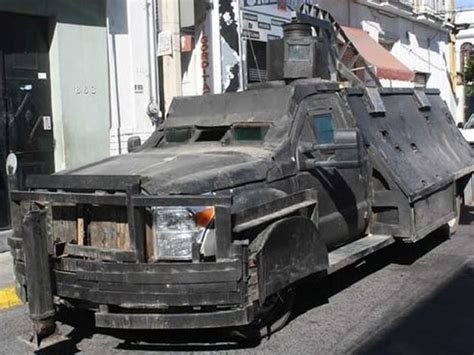 Mexican Authorities Destroy 14 Homemade Armoured Cars Used By Drug