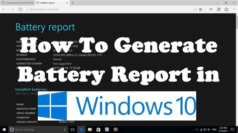 How To Generate Battery Report In Windows 10 Youtube