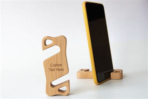 Custom Phone Stand Personalized Keychain Wood Phone Holder Etsy