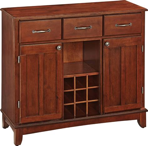 Home Styles Cherry Buffet Of Buffets With Solid Wood Cherry Counter Top With Three Utility