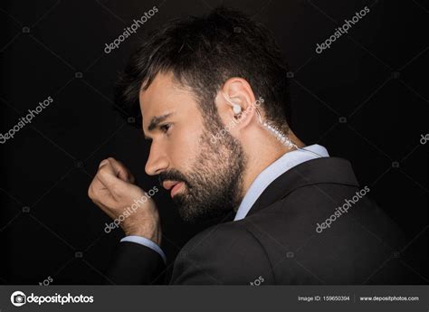 Secret Service Agent With Earphone — Stock Photo © Vadimvasenin 159650394