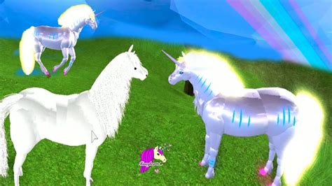 Glowing Unicorns Roblox Lets Play Horse World Video Game Youtube