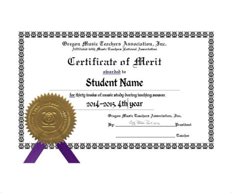 10 Merit Certificate Templates Free Printable Word And Pdf