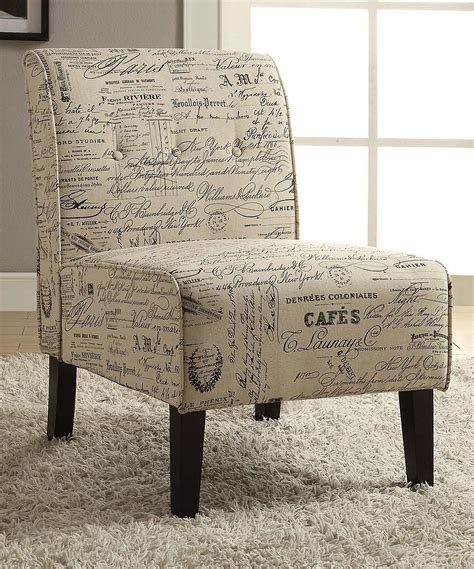 Linen Script Coco Accent Chair Zulily Diy Garden Furniture Home