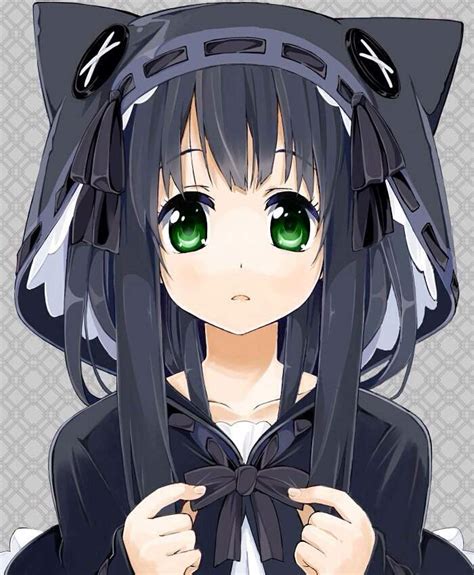 View Kawaii Hoodie Cute Anime Girl With Black Hair Pictures Anime Gallery