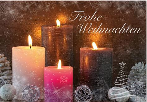 Besinnliche Weihnachtskarte Mit Brennenden Kerzen Und Weihnachtsgruß