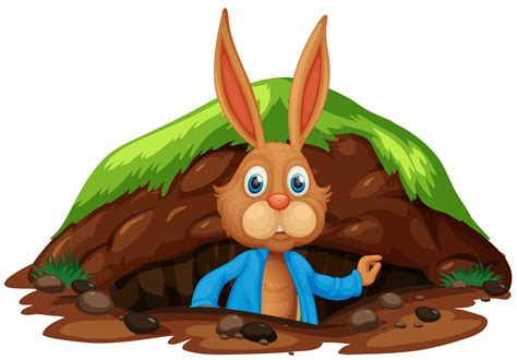 A Cute Rabbit Getting Out Of Hole 361561 Vector Art At Vecteezy