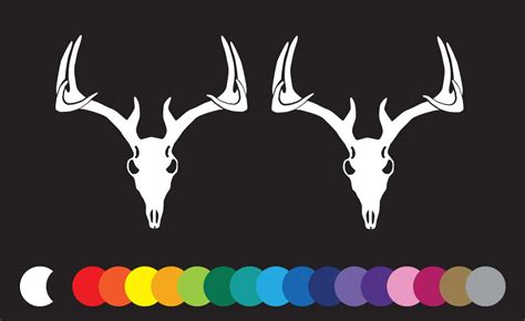 Deer Skull Antlers Vinyl Decal Stickers Hunting Archery Shooting Hunter