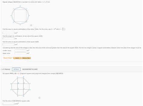 Solved Regular Octagon Abcdefgh Is Inscribed In A Circle