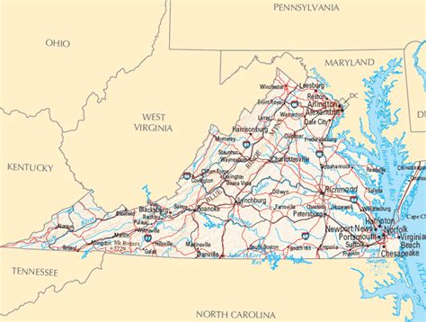 Virginia Map Map Of Virginia