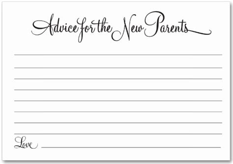 Free Printable Advice Cards For Parents To Be
