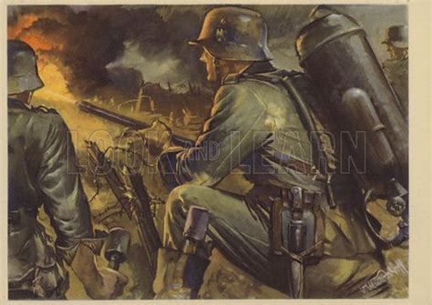 German Soldier Using A Flamethrower World War Ii Stock Image Look