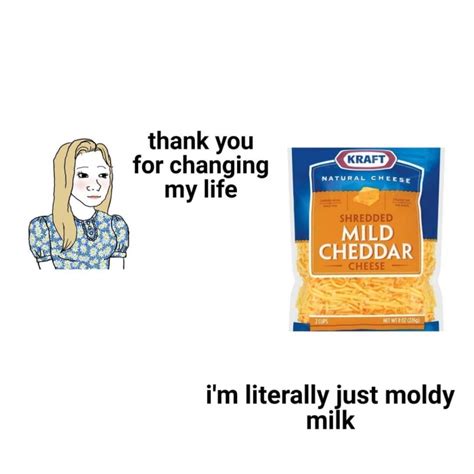 Thank You For Changing My Life Im Literally Just Moldy Milk Meme