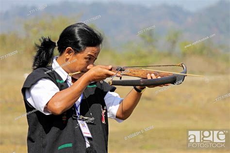 Tribe Man Perform Traditional Crossbow Competition At Namdapha Eco