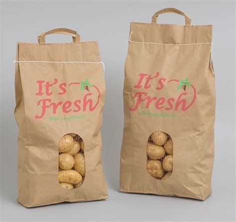 High Quality Brown Kraft Paper Bags Potatoes Onion Packaging Bags With